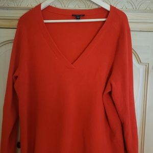 Eileen Fisher Red V-Neck wool sweater
